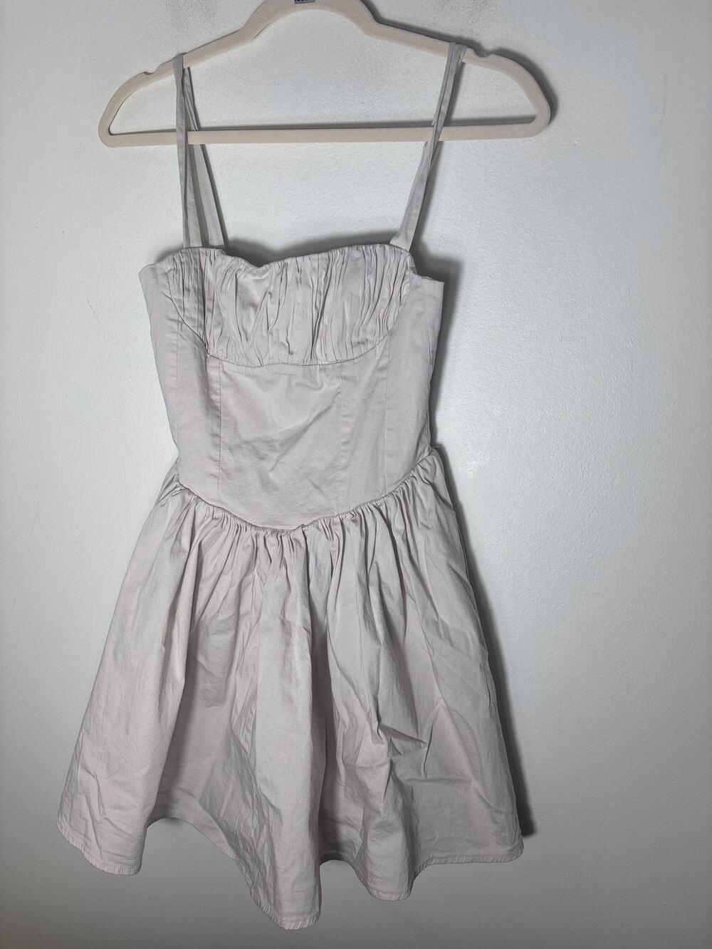 Zara Stone Colored Cotton Mini Dress Sz S
